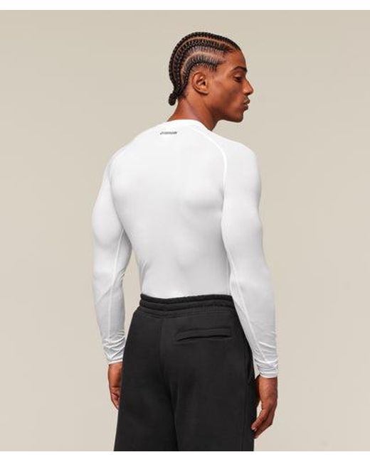 GYMSHARK White Element Baselayer Long Sleeve T-Shirt for men