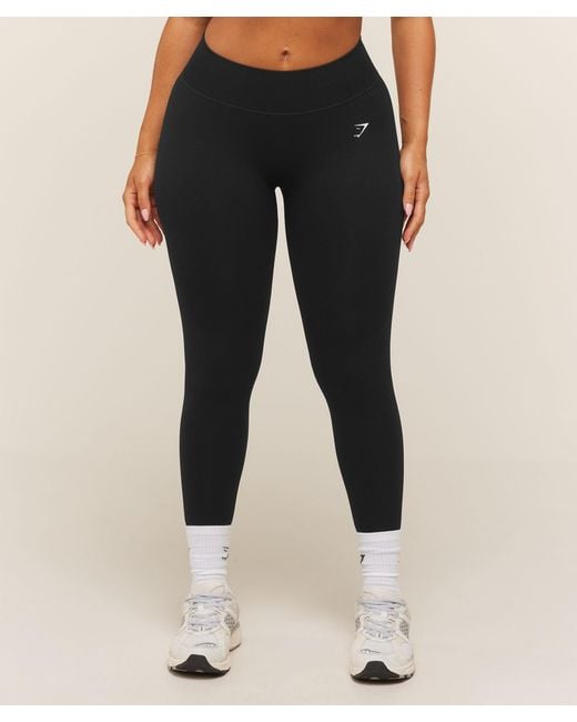 GYMSHARK Black Lift Seamless 2.0 Mid-Rise Leggings