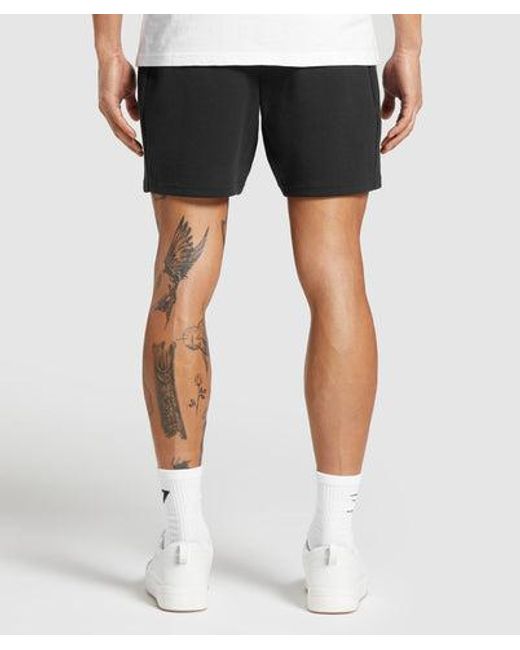GYMSHARK Black Interlock Tech 6" Shorts for men
