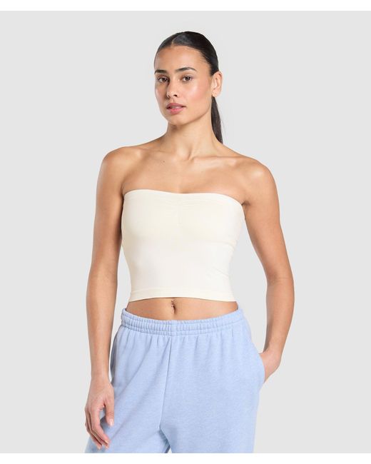 GYMSHARK Blue Everyday Seamless Midi Tube Top