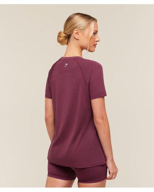 GYMSHARK Purple Vital Seamless 2.0 Light T-Shirt