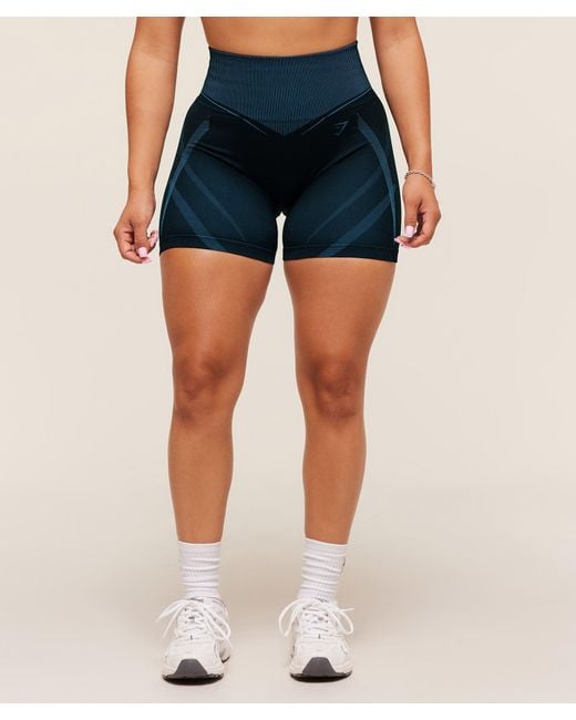GYMSHARK Blue X Analis Seamless Shorts