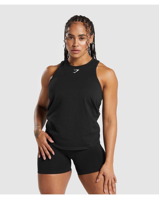 GYMSHARK Black Training Cotton Tank