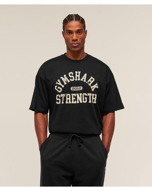 GYMSHARK Black 2012 Strength T-Shirt for men