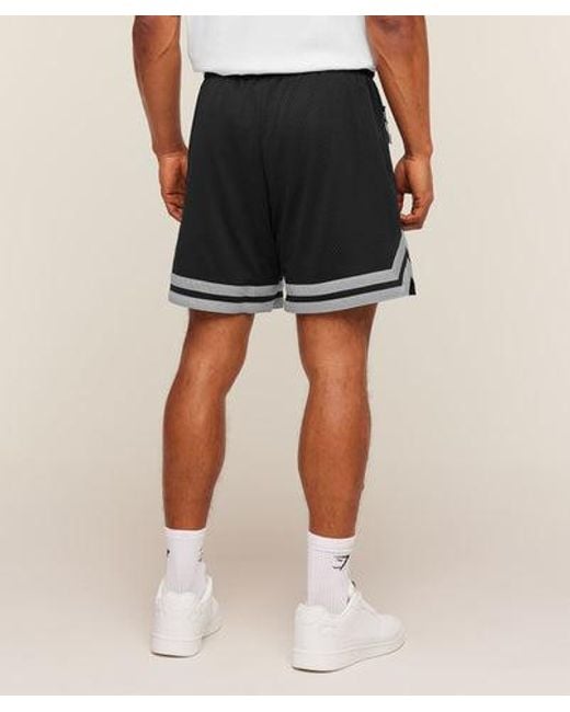 GYMSHARK Black Campus Mesh Shorts for men