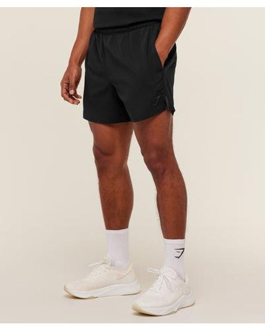GYMSHARK Black Arrival Contrast Shorts for men