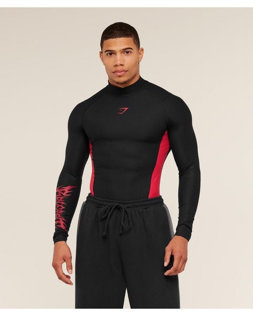 GYMSHARK Black X Carlos Belcast Long Sleeve Tee for men