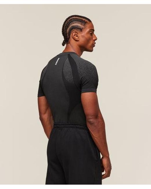 GYMSHARK Black Shadow Seamless T Shirt for men