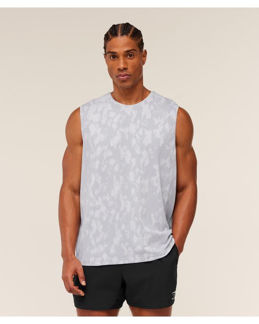 GYMSHARK Gray Distance Seamless Tank for men