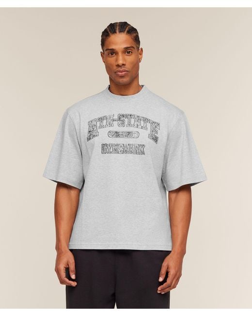 GYMSHARK Gray Ath-State Graphic T-Shirt for men