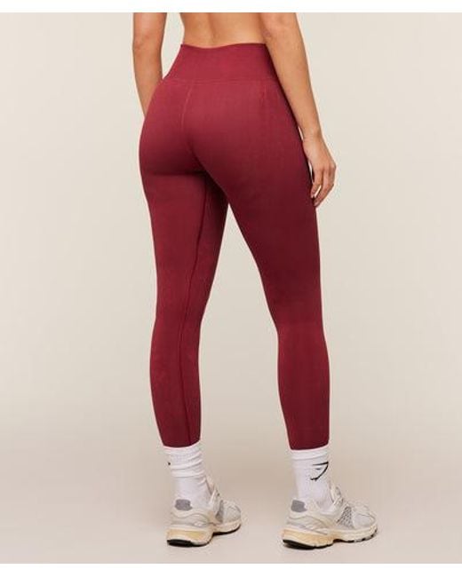 GYMSHARK Red Washed Leggings
