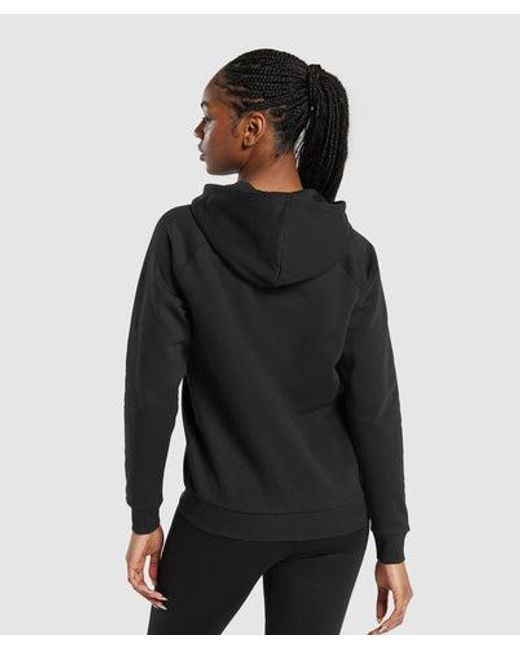 GYMSHARK Black Training Fleece Zip Hoodie