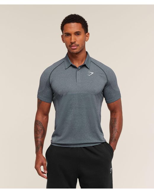 GYMSHARK Blue Vital Polo for men