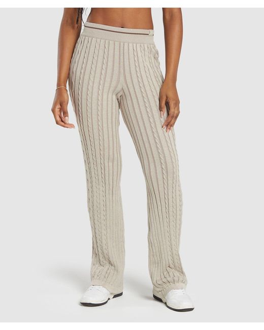 GYMSHARK Natural Rest Day Cable Knit Pants