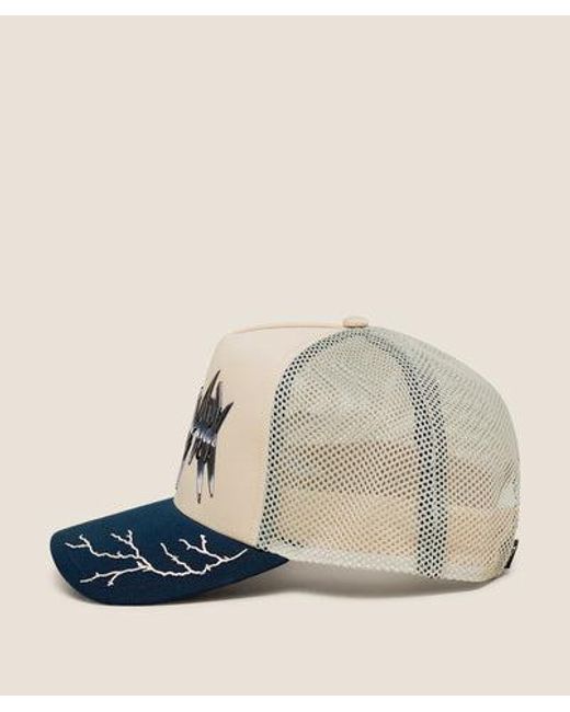 GYMSHARK Blue Lightning Graphic Trucker Cap