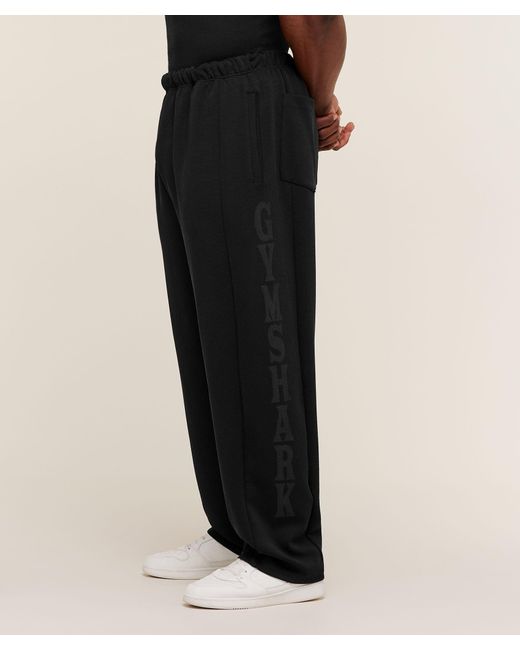 GYMSHARK Black Bodybuilding Straight Leg Tracksuit Pants for men