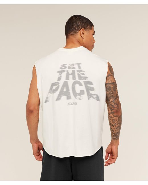 GYMSHARK Natural Set The Pace Tank for men