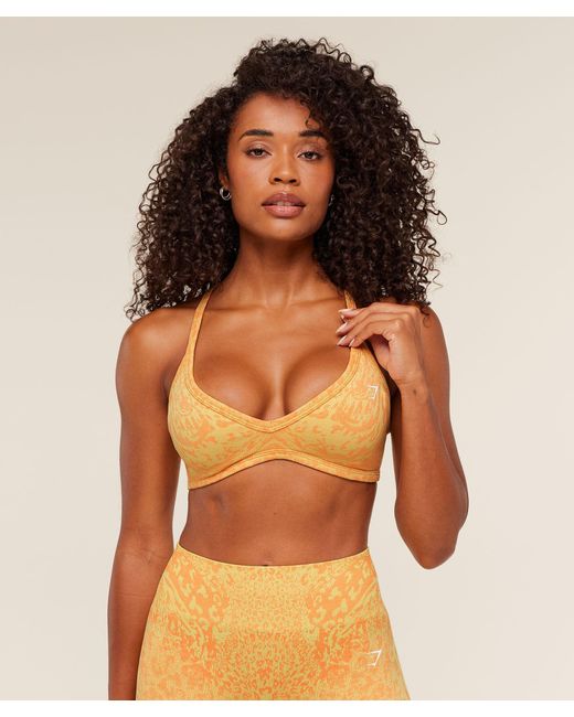 GYMSHARK Orange Adapt Animal X Whitney Sports Bra