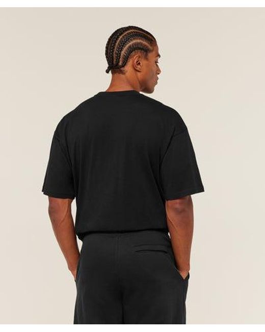 GYMSHARK Black Crest Oversized T-Shirt for men