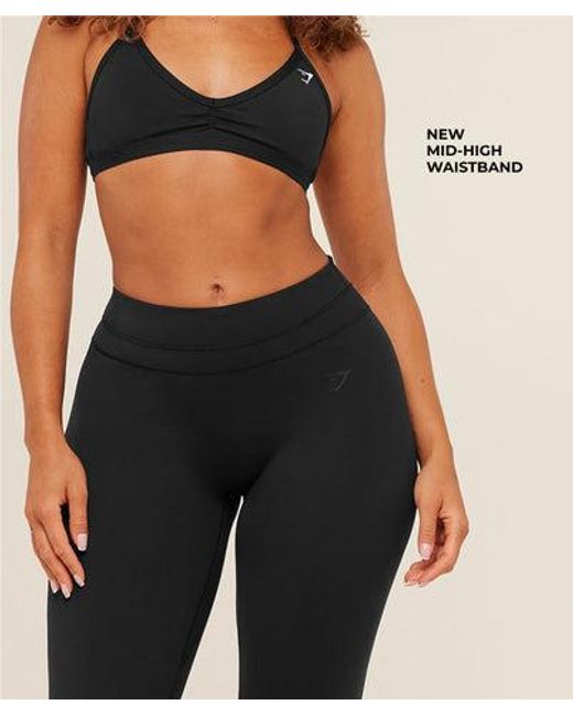 GYMSHARK Black Whitney Mid-High Rise Flared Leggings