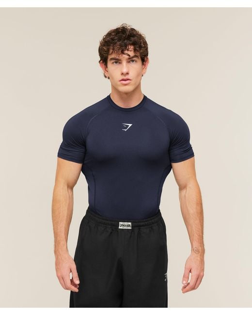 GYMSHARK Blue Element Baselayer T-Shirt for men