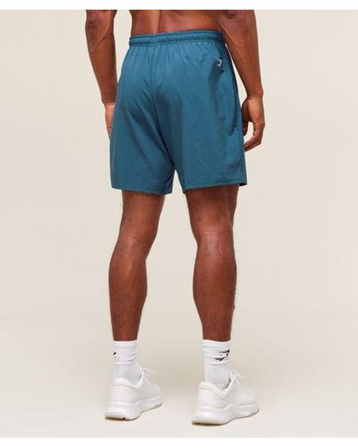 GYMSHARK Blue S&C Graphic 7" Shorts for men