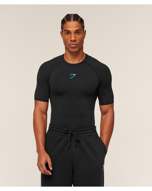 GYMSHARK Black Element Baselayer T-Shirt for men
