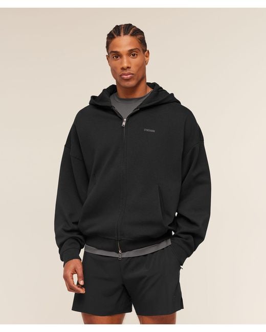 GYMSHARK Black Evolve Lightweight Zip Through Hoodie for men