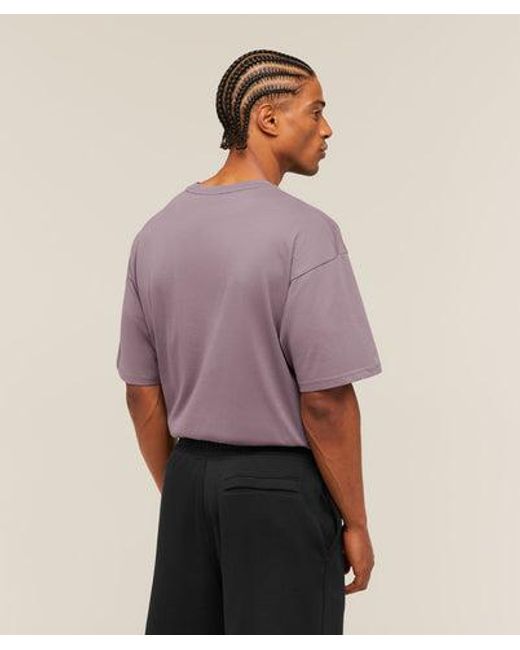 GYMSHARK Purple Crest Oversized T-Shirt for men