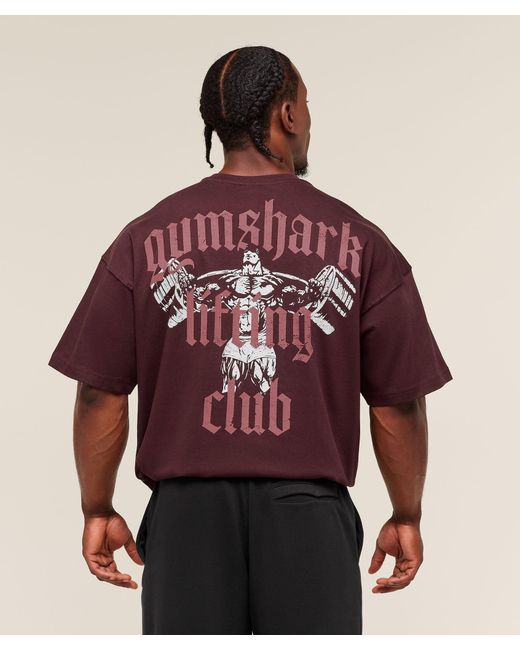 GYMSHARK Red Lifting Club T-Shirt for men