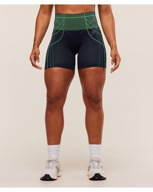 GYMSHARK Blue Apex Seamless Shorts