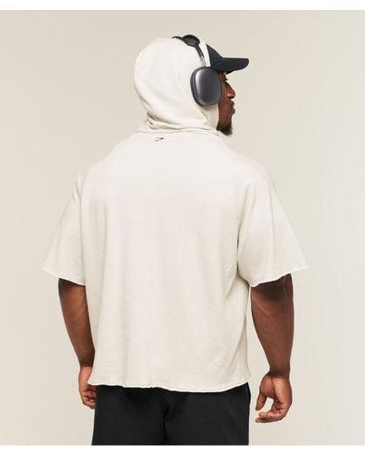 GYMSHARK Natural Summer Pump Cover Short Sleeve Hoodie for men