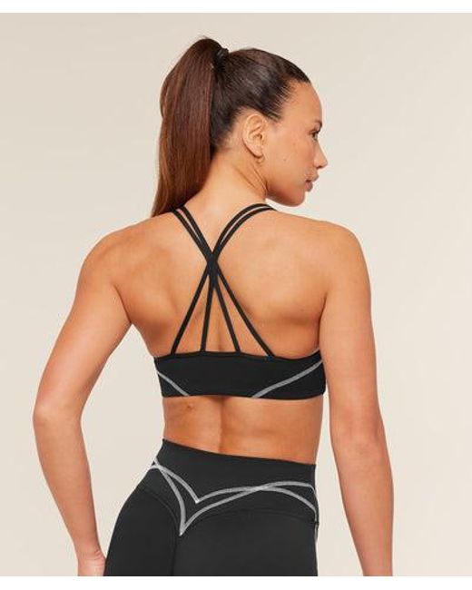 GYMSHARK Black Volt Light Support Sports Bra