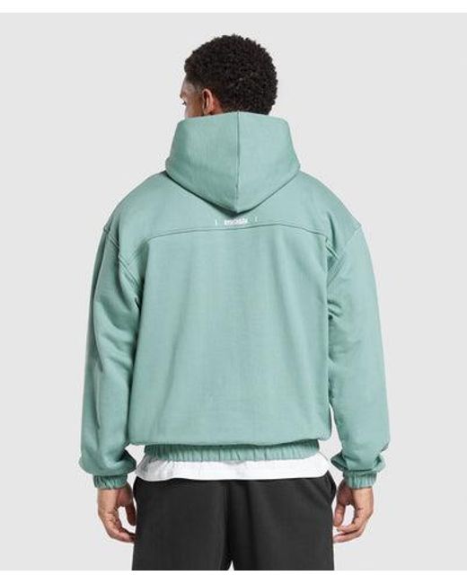 GYMSHARK Green Rest Day Essentials Hoodie for men