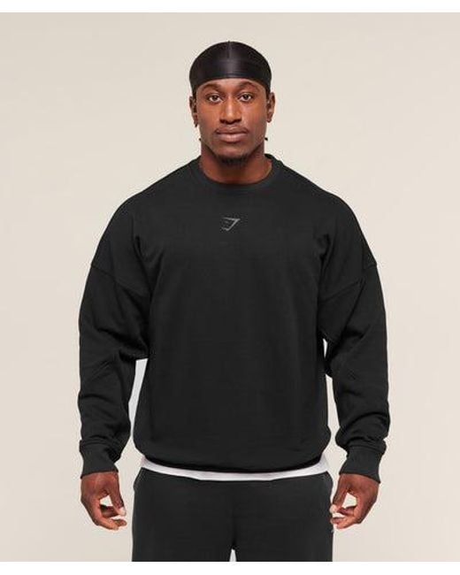 GYMSHARK Black Power Crew for men