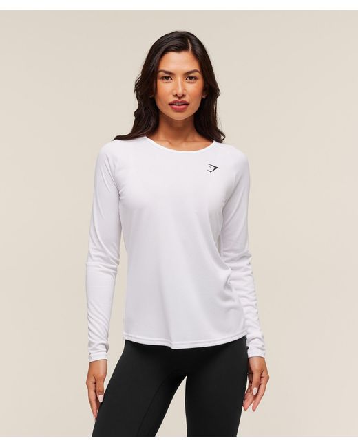 GYMSHARK White Training Long Sleeve Top
