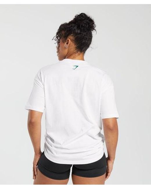 GYMSHARK White Cherub Graphic T-Shirt