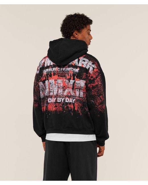 GYMSHARK Red Numerals Hoodie for men