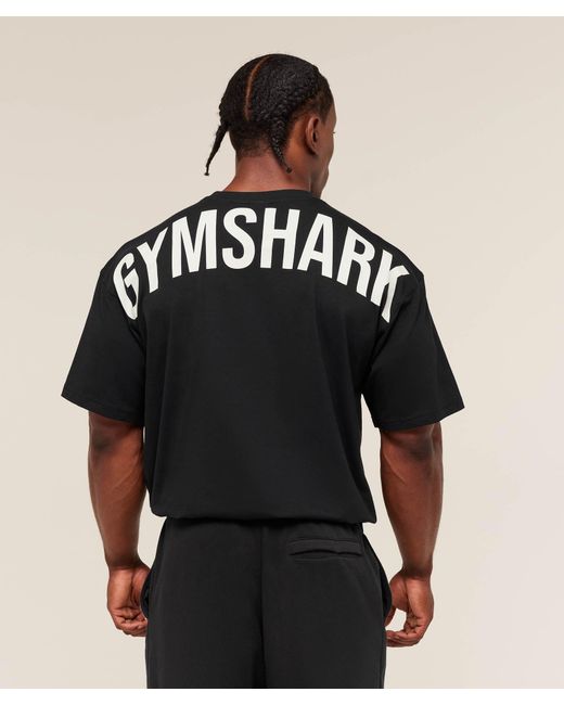 GYMSHARK Black Power T-Shirt for men