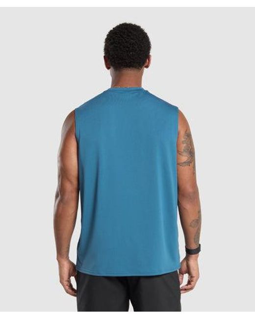 GYMSHARK Blue Arrival Oversized Tank for men