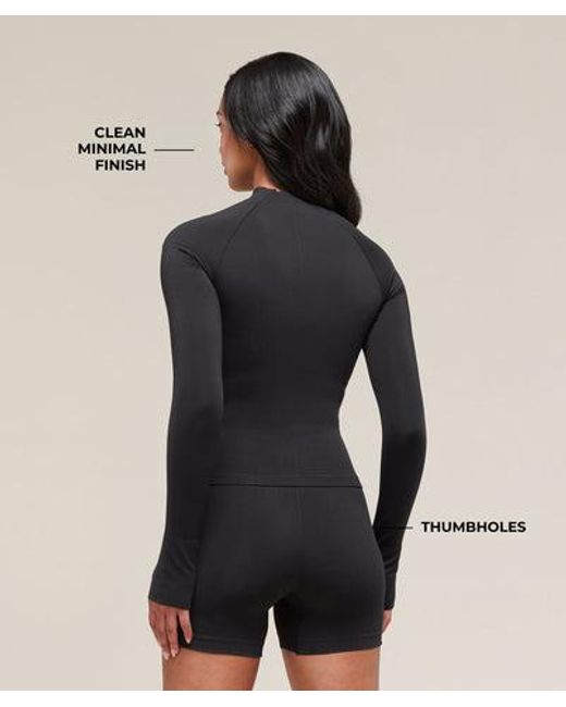 GYMSHARK Black Soft Sculpt Zip Up Jacket