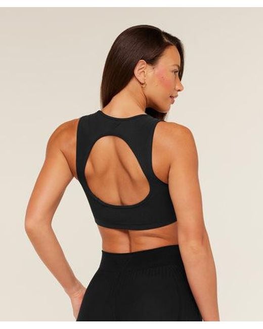 GYMSHARK Black Luxe Light Support Sports Bra