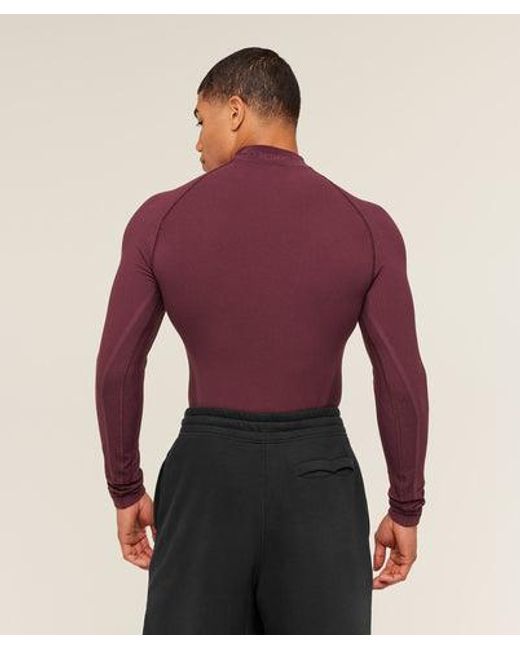 GYMSHARK Red Physique Long Sleeve T-Shirt for men