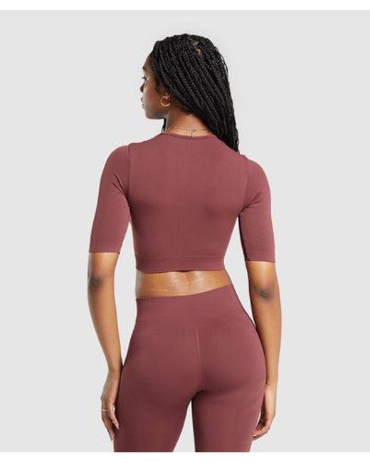 GYMSHARK Red Everyday Seamless Crop Top