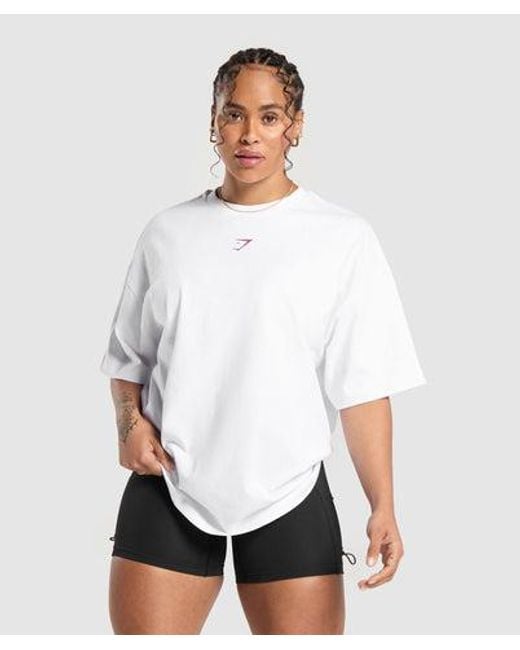 GYMSHARK White Movin' Metal T-Shirt