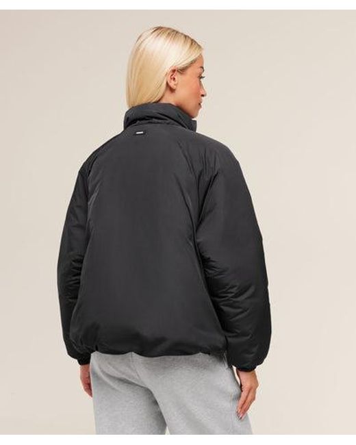 GYMSHARK Black Oversized Puffer Jacket