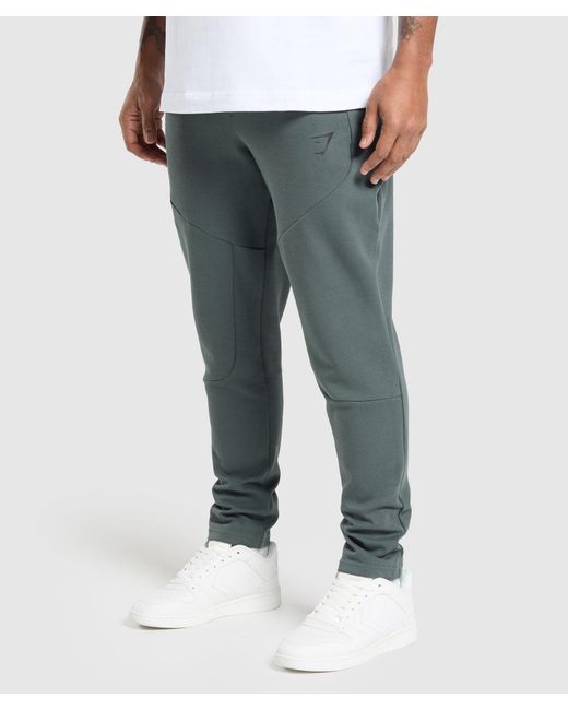 GYMSHARK Blue Interlock Tech Joggers for men