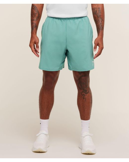 GYMSHARK Green Arrival 7" Shorts for men