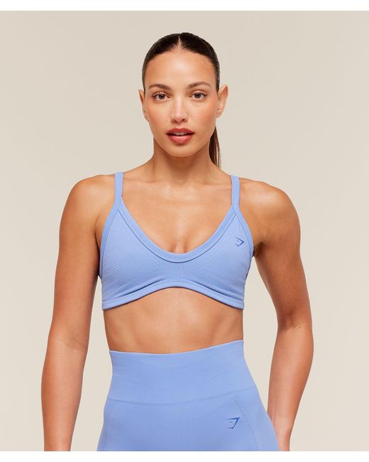 GYMSHARK Blue Energise Seamless Sports Bra
