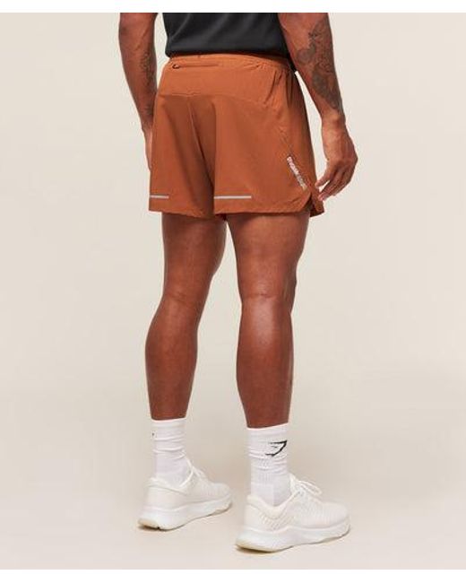 GYMSHARK Orange Running 5" Shorts for men